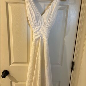 Donna Morgan Eyelet White Halter Dress